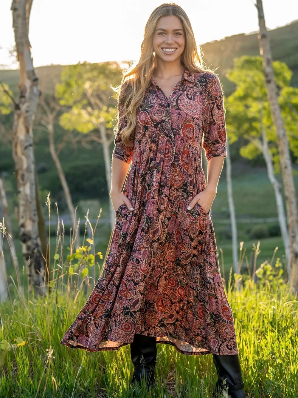 NATURAL LIFE “BUTTER SOFT” Paisley Dress